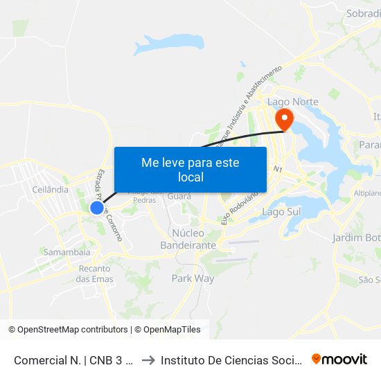 Comercial Norte | Cnb 3 (Inss) to Instituto De Ciencias Sociais(Ics) map