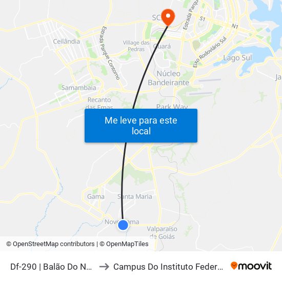 Df-290 | Balão Do Novo Gama to Campus Do Instituto Federal De Brasília map