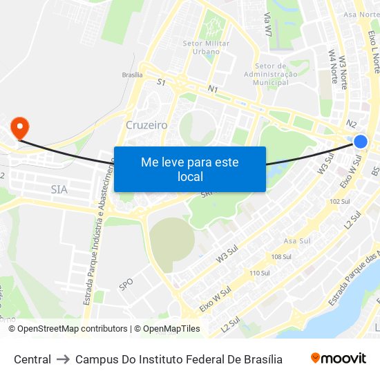 Central to Campus Do Instituto Federal De Brasília map