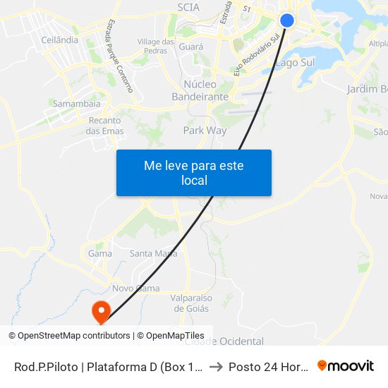 Rod.P.Piloto | Plataforma D (Box 16) to Posto 24 Horas map