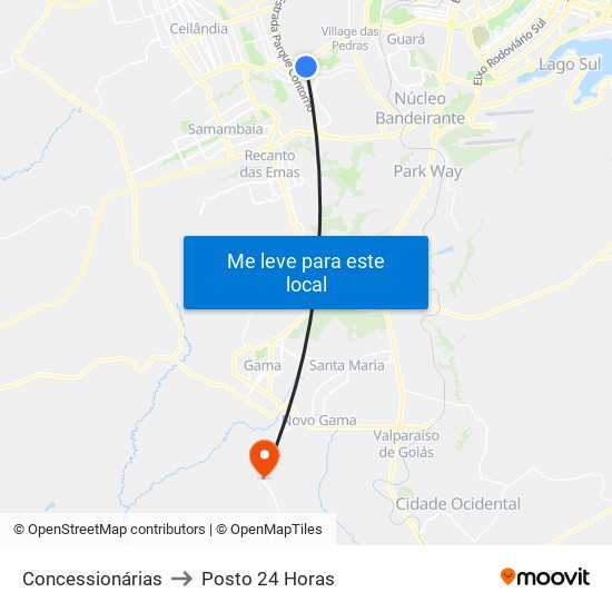 Concessionárias to Posto 24 Horas map