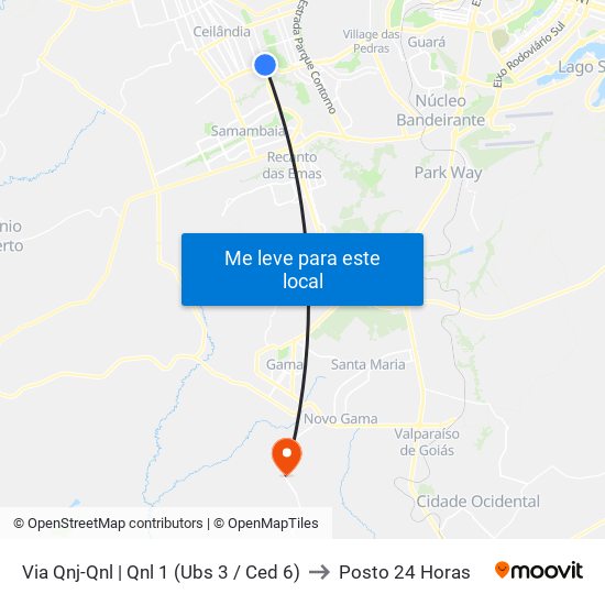Via Qnj-Qnl | Qnl 1 (Ubs 3 / Ced 6) to Posto 24 Horas map