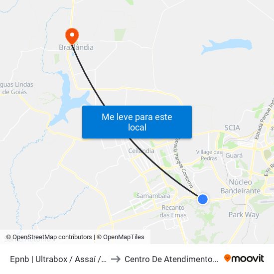 Epnb | Ultrabox / Assaí / Riacho Mall to Centro De Atendimento Psicosocial map