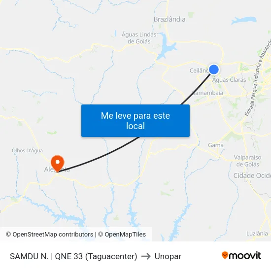 SAMDU N. | QNE 33 (Taguacenter) to Unopar map