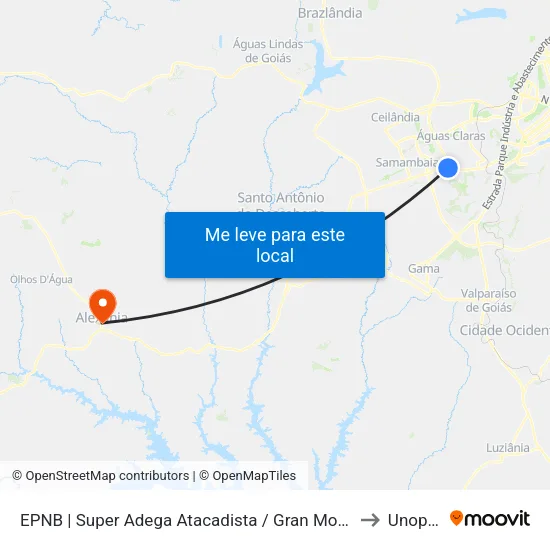 EPNB | Super Adega Atacadista / Gran Motel to Unopar map