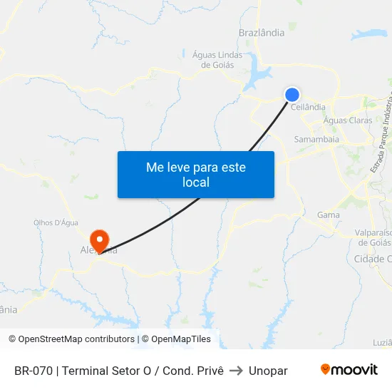 BR-070 | Terminal Setor O / Cond. Privê to Unopar map