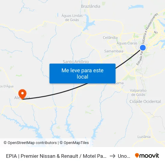 EPIA | Premier Nissan & Renault / Motel Park Way to Unopar map