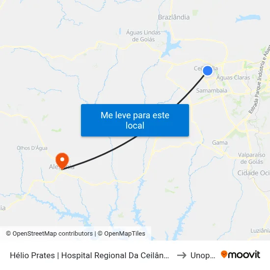 Hélio Prates | Hospital Regional Da Ceilândia to Unopar map