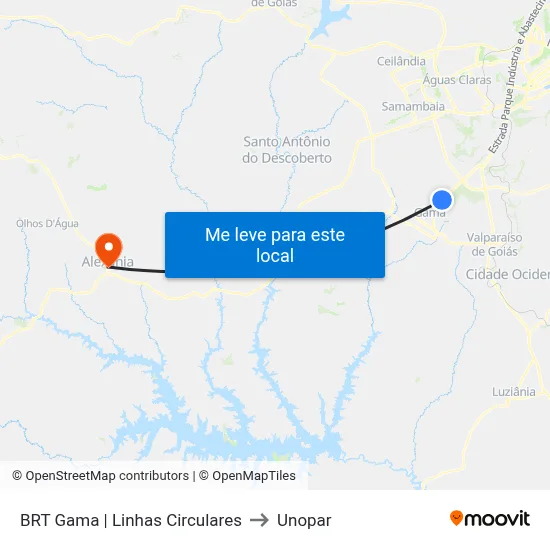 BRT Gama | Linhas Circulares to Unopar map