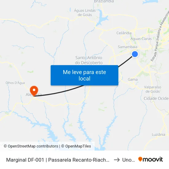 Marginal DF-001 | Passarela Recanto-Riacho II (Recanto) to Unopar map