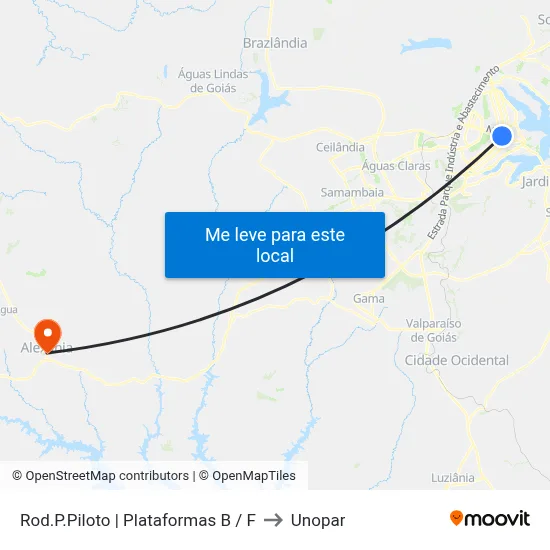 Rod.P.Piloto | Plataformas B / F to Unopar map