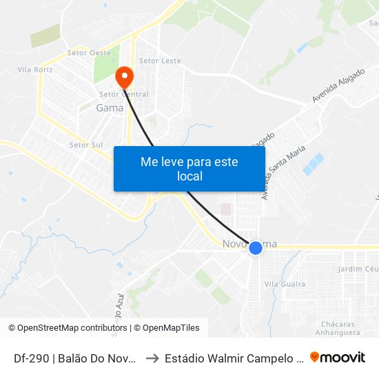 Df-290 | Balão Do Novo Gama to Estádio Walmir Campelo Bezerra map