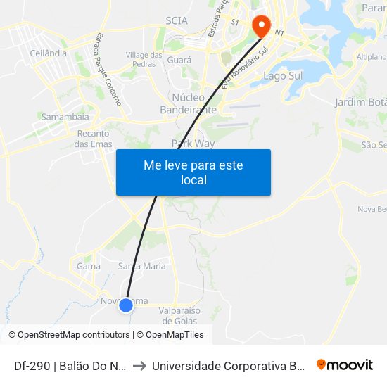 Df-290 | Balão Do Novo Gama to Universidade Corporativa Banco Do Brasil map