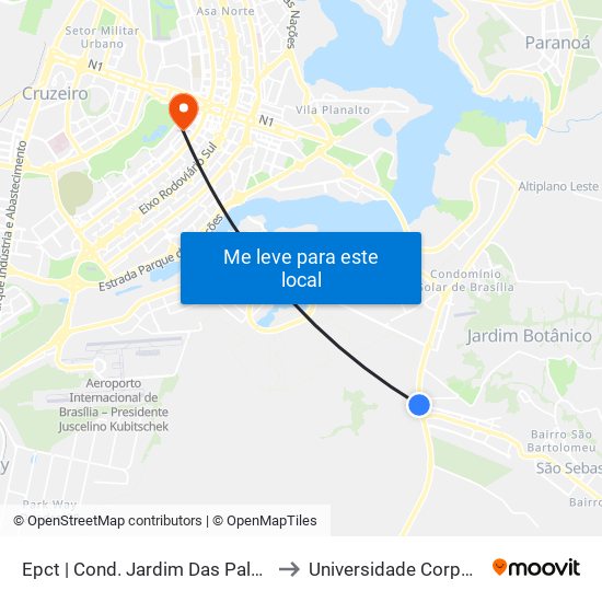 Epct | Cond. Jardim Das Palmeiras (Sentido São Sebastião) to Universidade Corporativa Banco Do Brasil map