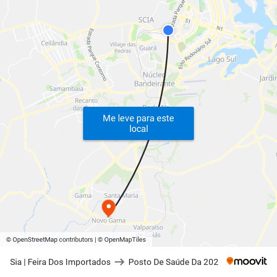 SIA Tr. 7 | Feira dos Importados to Posto De Saúde Da 202 map