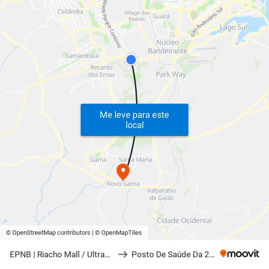 Epnb | Riacho Mall / Ultrabox to Posto De Saúde Da 202 map