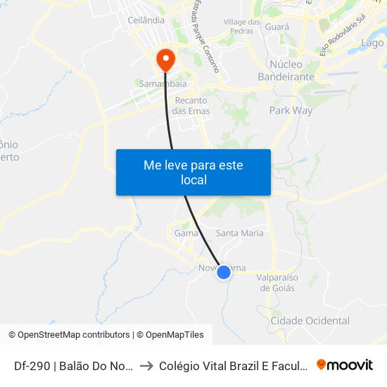 Df-290 | Balão Do Novo Gama to Colégio Vital Brazil E Faculdades Iesa map