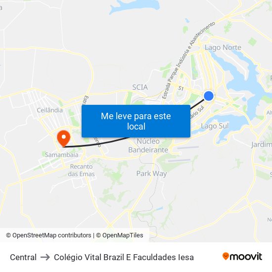 Central to Colégio Vital Brazil E Faculdades Iesa map