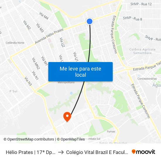 Hélio Prates | 17ª Dp / Cef 12 to Colégio Vital Brazil E Faculdades Iesa map