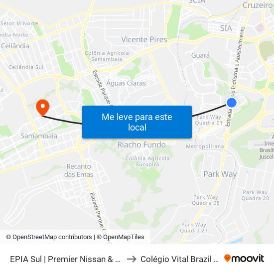 EPIA Sul | Premier Nissan & Renault / Motel Park Way to Colégio Vital Brazil E Faculdades Iesa map