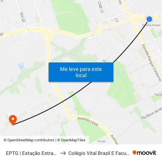 Eptg | Estação Estrada Parque to Colégio Vital Brazil E Faculdades Iesa map