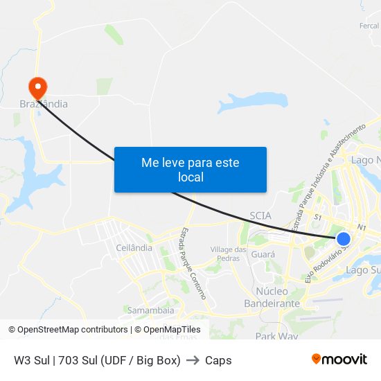 W3 Sul | 703 Sul (Udf / Big Box) to Caps map