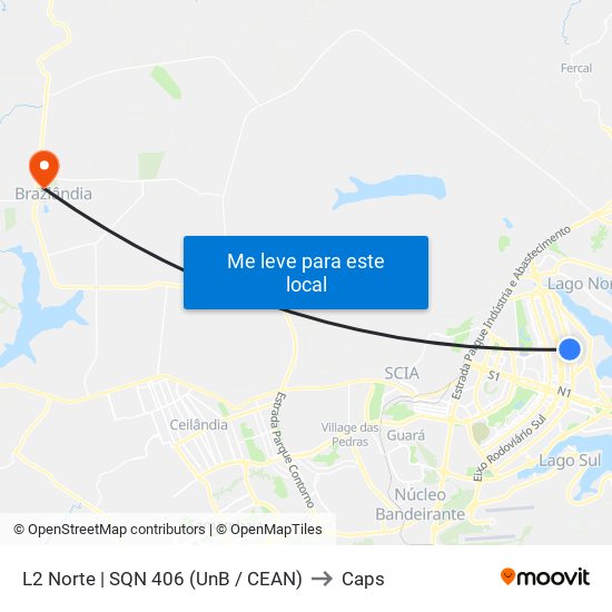 L2 Norte | Sqn 406 (Unb / Odonto Hub) to Caps map