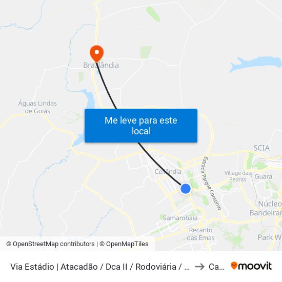 Via Estádio | Atacadão / Dca II / Rodoviária / Estádio to Caps map