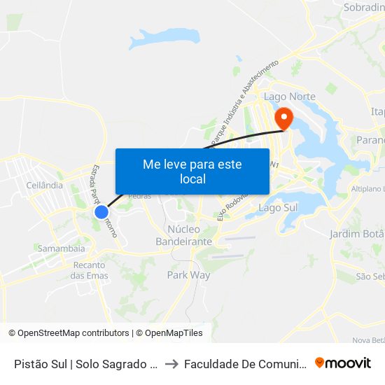 Pistão Sul | Solo Sagrado / CEUB / Petz to Faculdade De Comunicação map