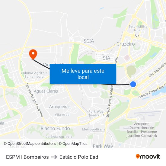 ESPM | Bombeiros to Estácio Polo Ead map