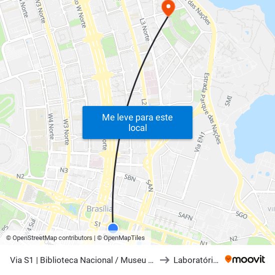 Via S1 | Biblioteca Nacional / Museu Nacional / Sesi Lab to Laboratório Lagas map