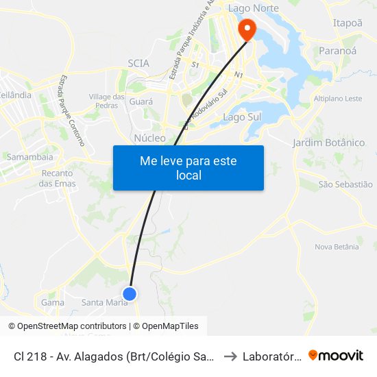 Cl 218 - Av. Alagados (Brt/Colégio Santa Maria/N.S.Aparecida) to Laboratório Lagas map