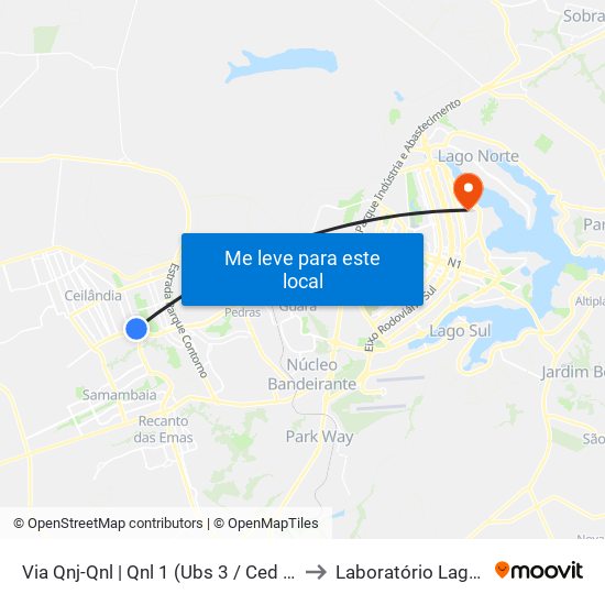 Via Qnj-Qnl | Qnl 1 (Ubs 3 / Ced 6) to Laboratório Lagas map