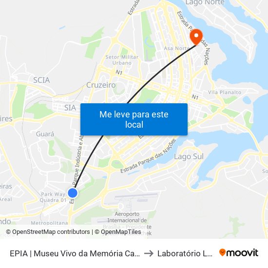 Epia Sul | Museu Vivo Da Memória Candanga to Laboratório Lagas map