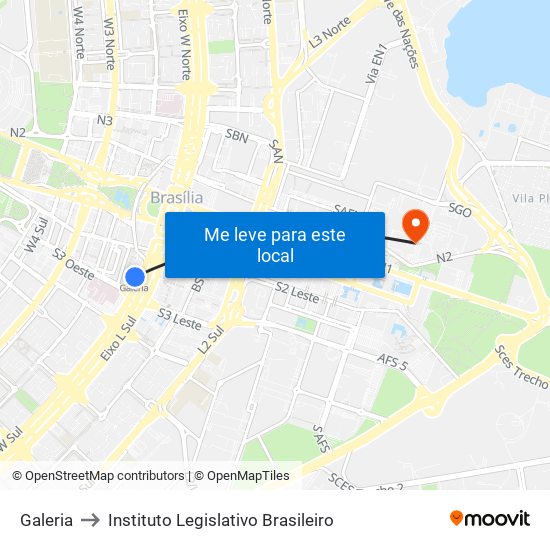 Galeria to Instituto Legislativo Brasileiro map