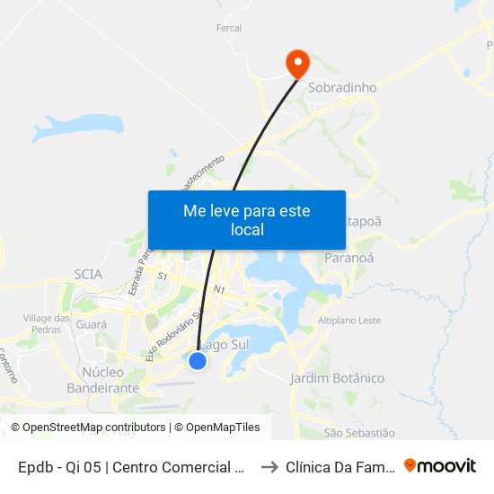 Epdb - Qi 05 | Centro Comercial Gilberto Salomão to Clínica Da Família - SES map