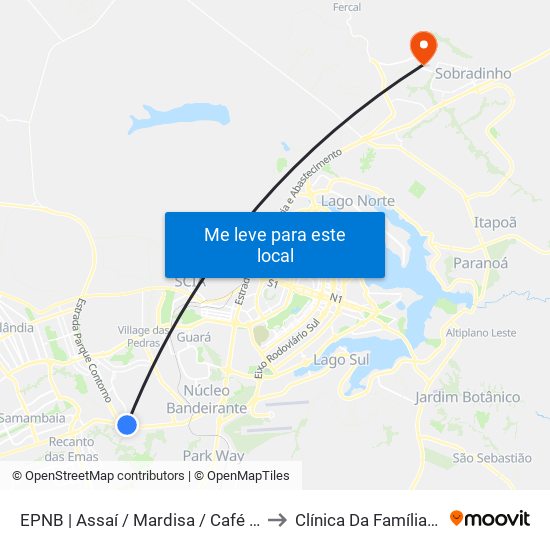 Epnb | Assaí / Mardisa / Café Do Sítio to Clínica Da Família - SES map