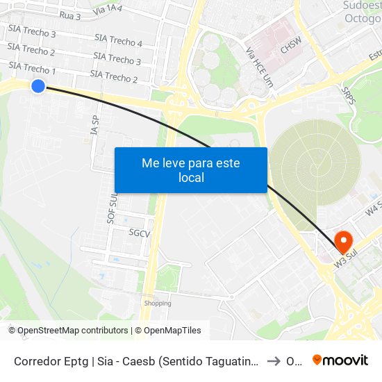 Corredor Eptg | Sia - Caesb (Sentido Taguatinga) to Ohb map