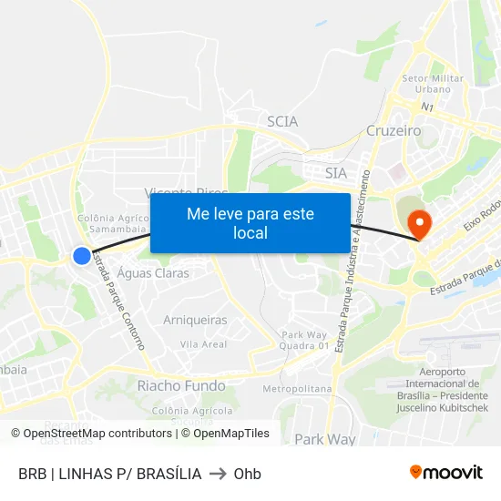 BRB | LINHAS P/ BRASÍLIA to Ohb map