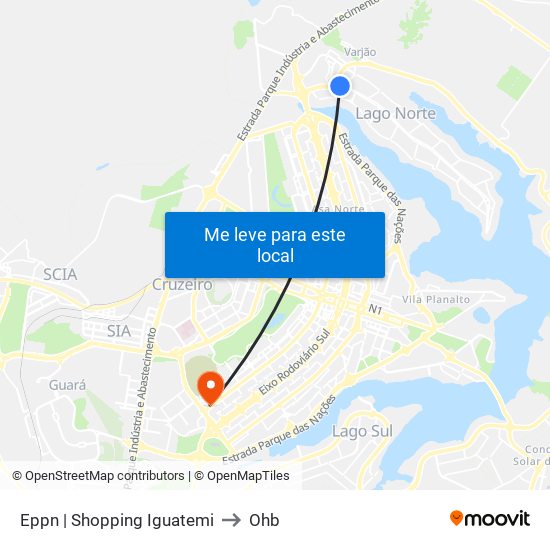 Eppn | Shopping Iguatemi to Ohb map