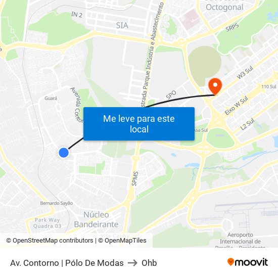 Av. Contorno | Pólo De Modas to Ohb map