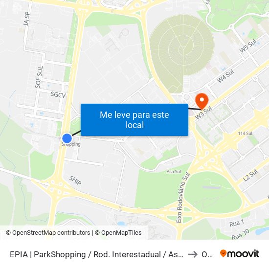 Epia Sul | Parkshopping / Rod. Interestadual / Assaí to Ohb map