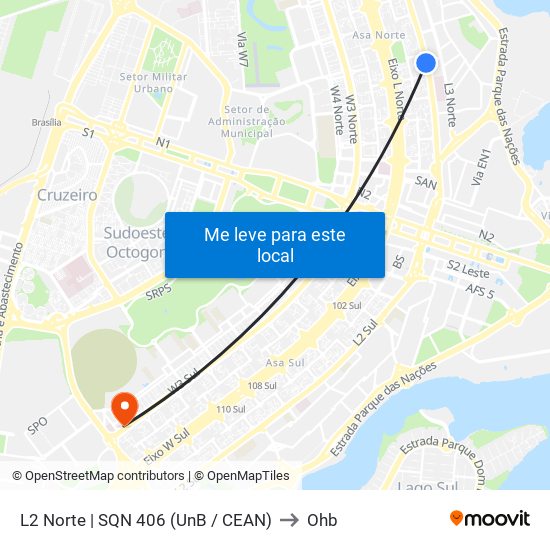 L2 Norte | Sqn 406 (Unb / Odonto Hub) to Ohb map