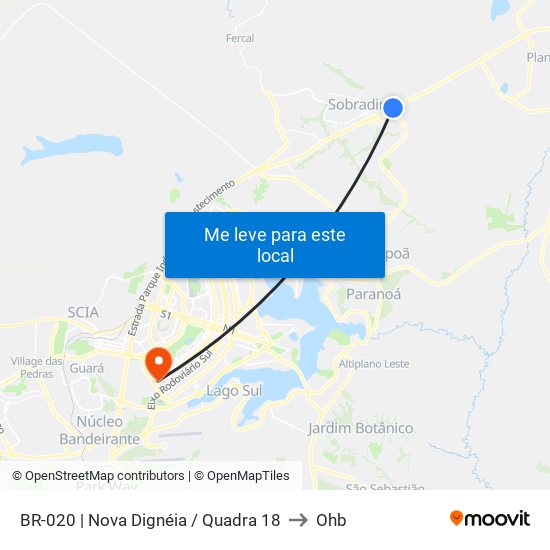 Br-020 | Nova Dignéia / Quadra 18 to Ohb map