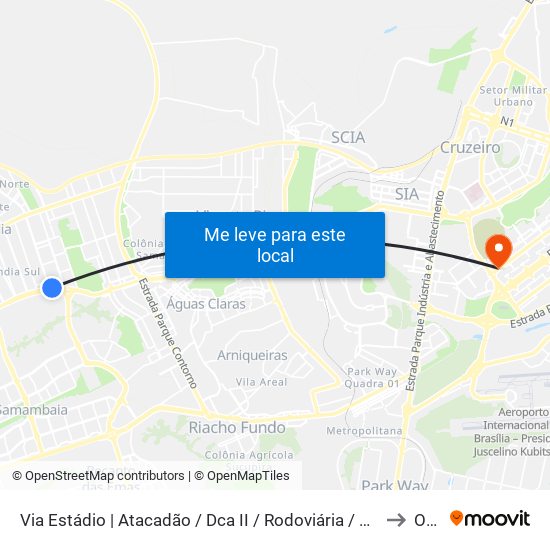 Via Estádio | Atacadão / Dca II / Rodoviária / Estádio to Ohb map