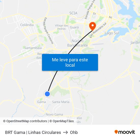 Terminal Brt Gama to Ohb map