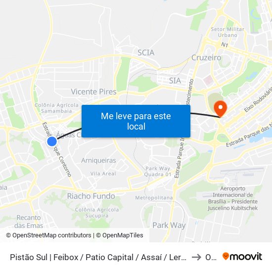 Pistão Sul | Feibox / Patio Capital / Assaí / Leroy Merlin to Ohb map