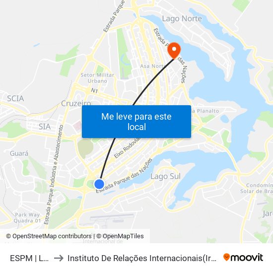 ESPM | Linea Vitta to Instituto De Relações Internacionais(Irel) / Instituto De Ciência Política map