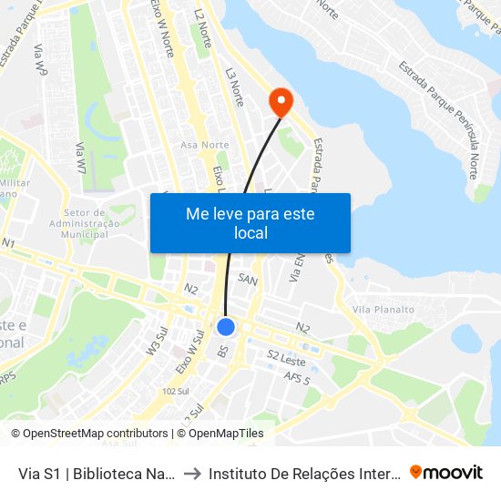 Via S1 | Biblioteca Nacional / Museu Nacional / Sesi Lab to Instituto De Relações Internacionais(Irel) / Instituto De Ciência Política map