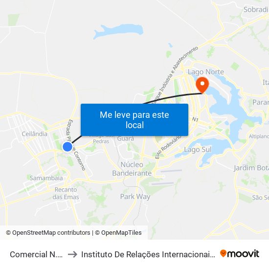 Comercial N. | CNB 3 (INSS) to Instituto De Relações Internacionais(Irel) / Instituto De Ciência Política map